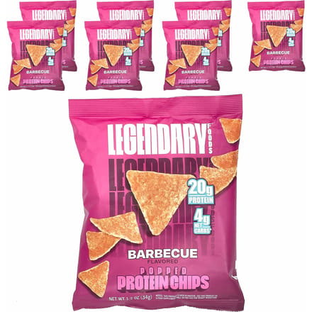 Legendary Foods, Gepofte Eiwitchips, Barbecue, 7 Zakjes, 1,2 oz (34 gr) Elk