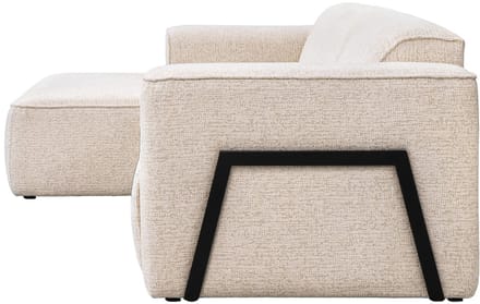 Vente-unique Hoekbank links in gemêleerde stof - Beige TEJAMI