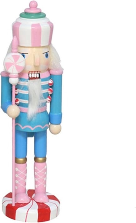 Gerimport Notenkraker decoratie figuur/beeld - 8 x 6 x 25 cm - gekleurd - kunststof