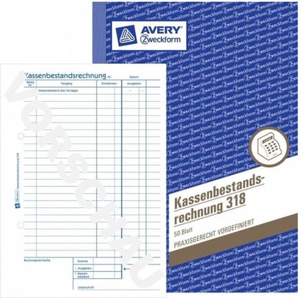 Zweckform kasverslag/318 DIN A5 staand wit 50 vel (Duitstalig)