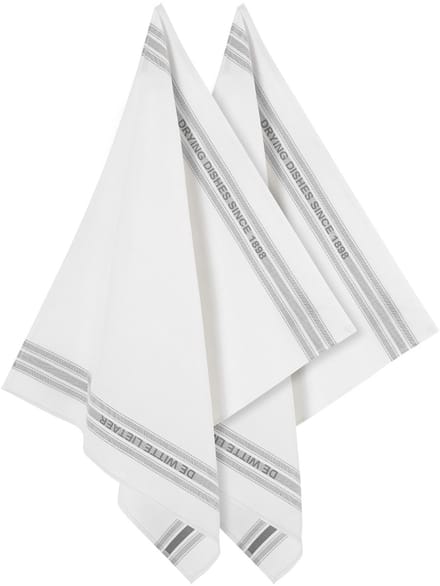De Witte Lietaer Theedoek Dish, Grijs - 2 stuks - 65 x 70 cm - Katoen/Linnen