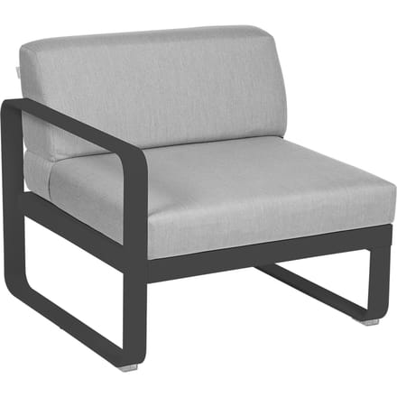 Fermob BELLEVIE Fauteuil Module links - 47 antraciet mat - 79 Flanelgrijs
