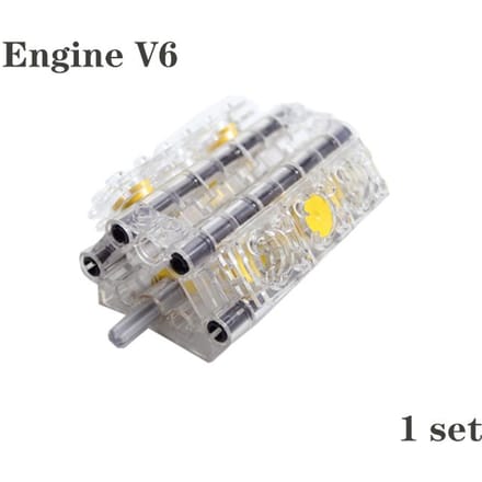 MOC Technologie Componenten Kit Bouwstenen Differentieel Tandwiel Kit Motor Cilinder 65413 62821 V6 V8 V12 white