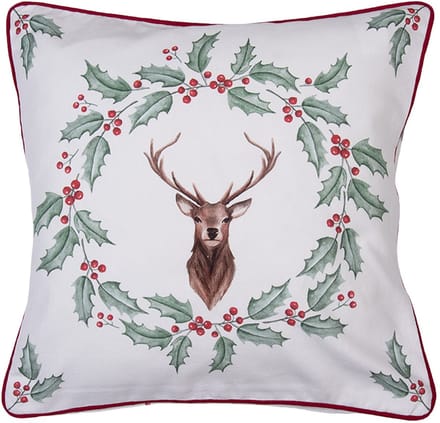 Clayre & Eef Kussenhoes 40x40 cm Wit Katoen
