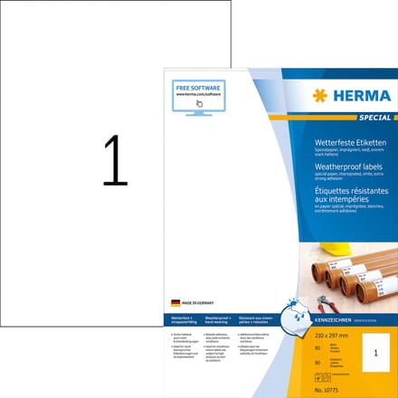 HERMA 10775 printeretiket Wit Zelfklevend printerlabel