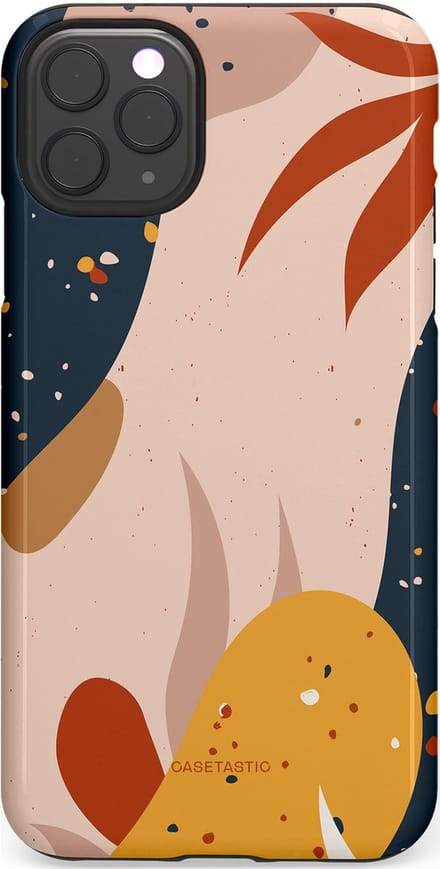 Casetastic hoesje geschikt voor Apple iPhone 11 Pro Max - Dubbellaagse bescherming - Terravorm - Fashion Case - Zand Donkergrijs Perzik Okergeel