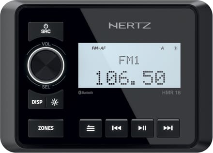 Marine Stereo HMR 18 - FM/USB/BT 4x50 Watt, 2 zones