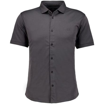 Ragman Overhemd Soft Knit Easy Care Short Sleeve Solid Color Antraciet / male