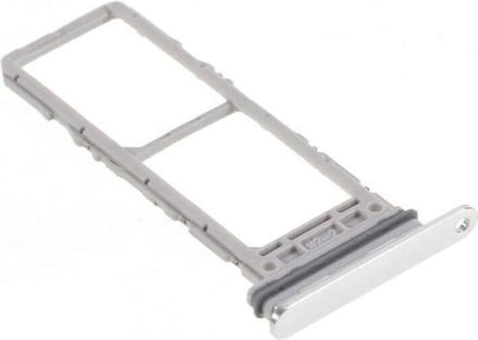 Simkaart houder geschikt voor Samsung Galaxy Note 10 N970 - Duo Simcard Holder - Zilver