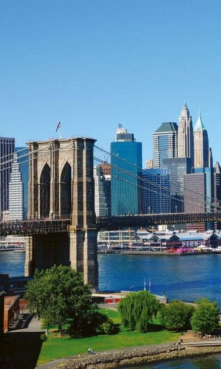 Fotobehang - Brooklyn Bridge 1 150x250cm - Vliesbehang