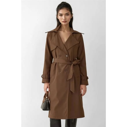 Dubbelbreasted Lange Trenchcoat