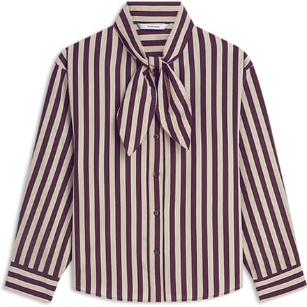 Summum Blouse Two Tone Stripe Blouses Bordeaux 2s3523-12490