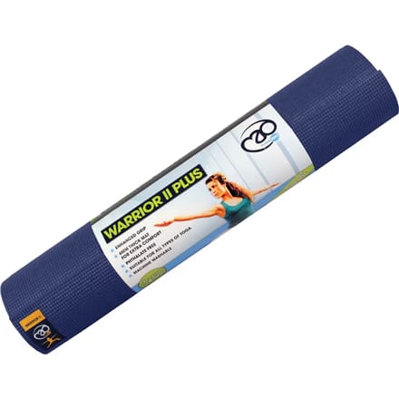 Fitness-Mad yogamat Warrior II Plus 6mm donkerblauw antislip comfort.
