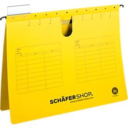 Schäfer Shop Select  hangsnelhechters, voor formaten tot A4, hechtstrook bovenaan, geel