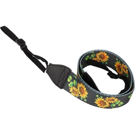 Camera Schouder Nek Riem Modieus Vintage Etnische Stijl Zonnebloem Camera Riem black