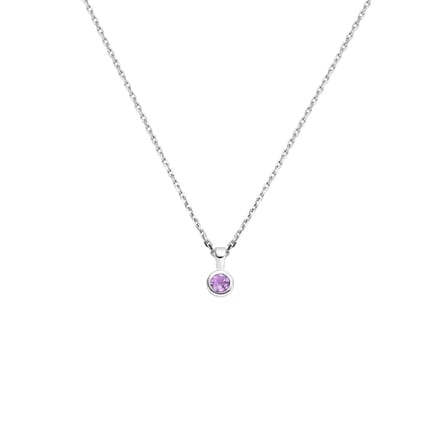 Collier Met Geboortesteen 41 + 4 Cm Zilver Gerhodineerd
