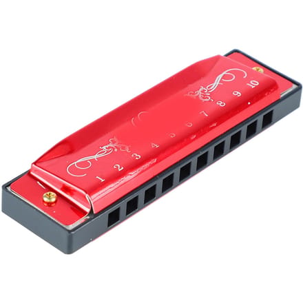 Harmonica 10 Gaten 20 Tonen C Toets Professioneel Standaard Mondharmonica met Koffer voor Kind Beginner Rood red