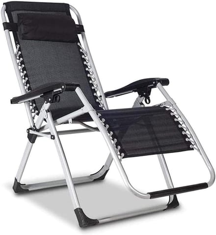 Opklapbare Stoel - Ligstoel Relaxfauteuil - Ontspannen Buiten - Verstelbare Rugleuning - 178 cm Lengte - Grijs