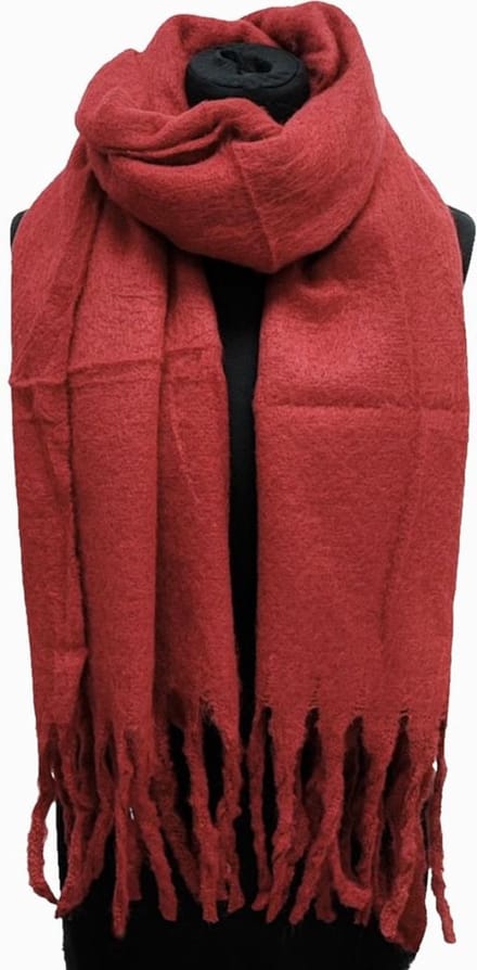Lange Warme Sjaal - Dikke Kwaliteit - Rood - 220 x 50 cm (88512329#)
