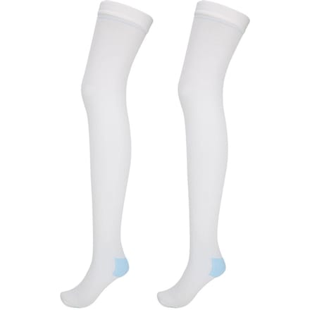 Bas de contention pour varices Antidérapant Caillots sanguins Chaussettes de compression Bas de soins de santé(blanc XL) white