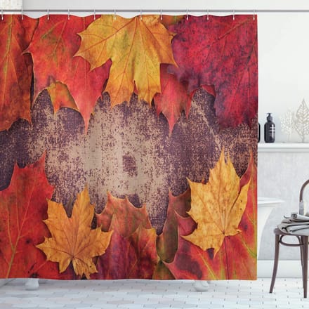 ABAKUHAUS Vallende Douchegordijn – Herfstbladeren – 175x180 cm – Multicolor, wasbaar