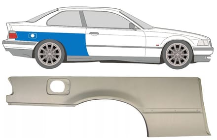 Reparatiepaneel achterspatbord voor BMW 3 E36 1990-2000 / Rechts / COUPE