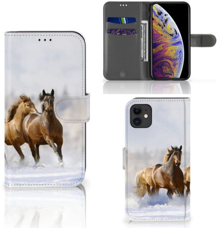 Apple iPhone 11 Telefoonhoesje met Pasjes Paarden