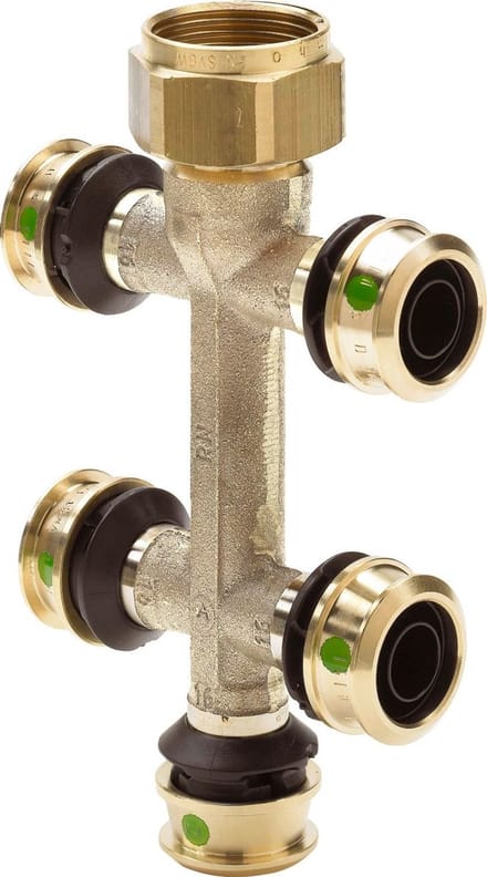 Viega Raxofix-Verdeler, d 16mm, G 3/4, n 5 siliciumbrons Model 5326.09, 645632
