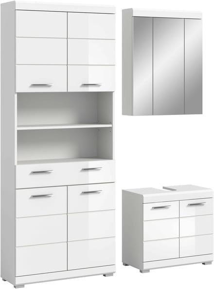 Scout badkamercombinatie wit hoogglans MDF TZ wit NB - 34x149x191cm