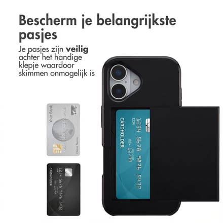 imoshion Hoesje met Pasjeshouder - Geschikt voor Apple iPhone 17 - Zwart