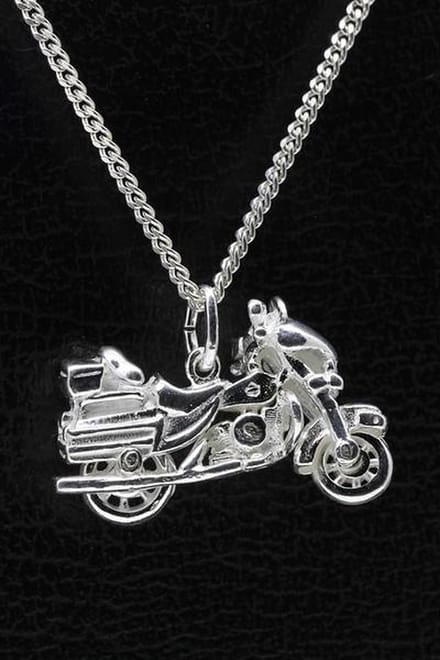 Zilveren Motor ketting hanger