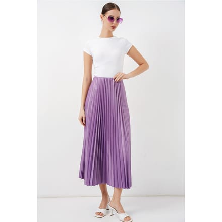 Hoge Taille Maxi Rok met Rimpeldetail