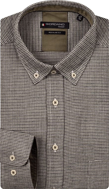 Giordano – Ivy – Heren – Overhemd – Pied-de-Poule – Groen – 527310-70