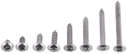 JHUBERS- Houtschroeven 200 Stuks - RVS Schroeven - Zelftappende Schroeven - Assortiment Set - Corrosiebestendig - Diverse Kopstijlen