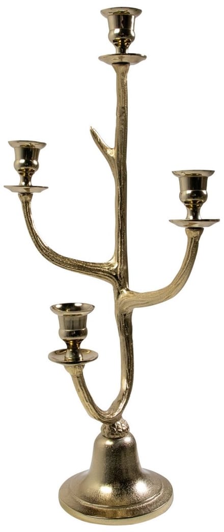 Kaarsen Standaard gewei goud 4 h58cm