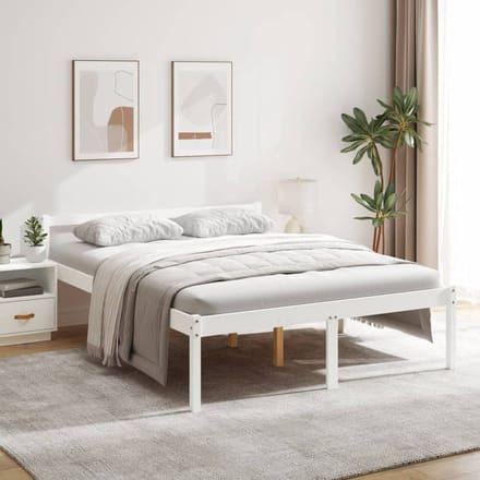 vidaXL - Seniorenbed - massief - grenenhout - wit - 160x200 - cm