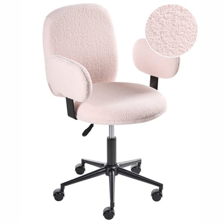MORAGA - Bureaustoel - Pastelroze - Bouclé