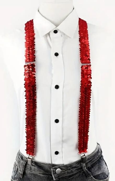 Bretels pailletten rood