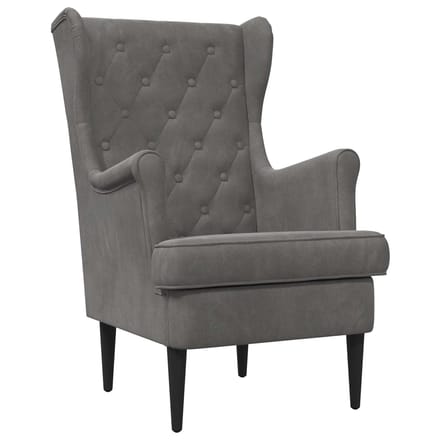 vidaXL - Fauteuil - Donkergrijs - Fluweel