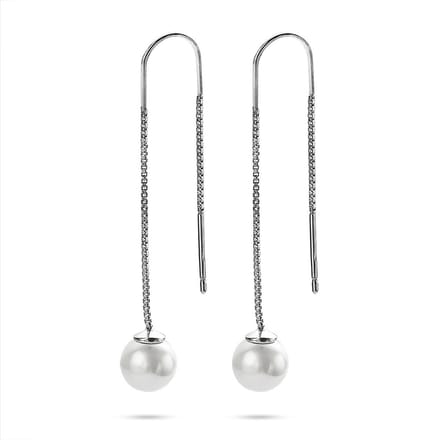 Twice As Nice Oorbellen in zilver, parel 8 mm, venetiaan ketting