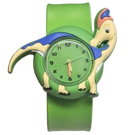 Fako® - Kinderhorloge - Slap On Mini - Dinosaurus - Groen Klokje