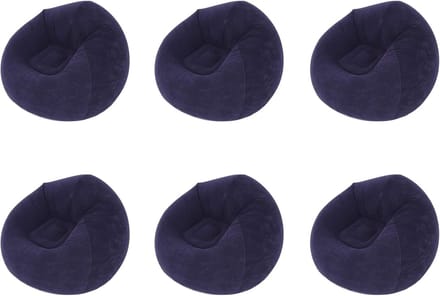 Opblaasbare Poef - Zitje Lounge - Tuin Camping - Set van 6 - 110x110x85cm - Blauw