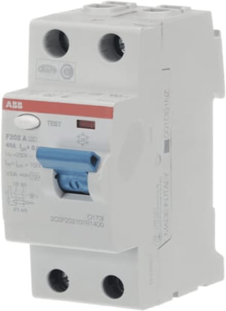 ABB aardlekschakelaar 63A 2 polig 30mA - 2CSF202101R1630 - F202 A-63