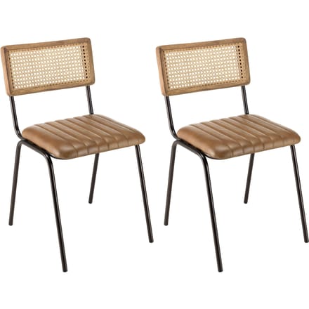 Set van 2 eetkamerstoelen Marcello leer | Macabane