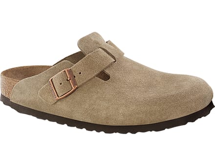 Birkenstock Boston Suède Taupe Smal Voetbed Unisex Instapper - Maat 40