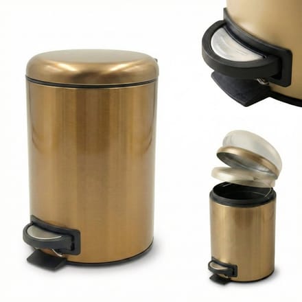 Badkameremmer STEG met een langzaam sluitend deksel, uittrekbare container, 3 l