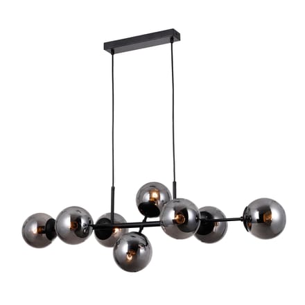 MOLITE Hanglamp PND-1098-8-BL - Stijlvol Zwart Metaal & Glas