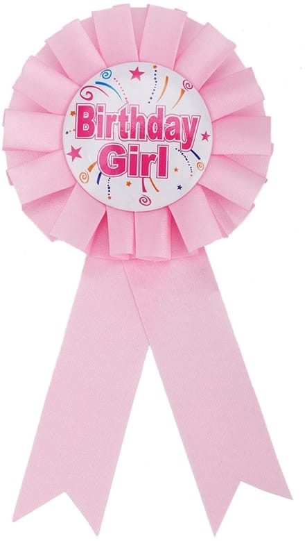 Verjaardagsspeld Roze - Feestkleding - Decoratie - Cadeau - Polyester - 16x8x1,9 cm