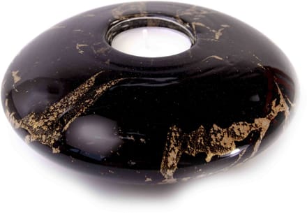Loranto - Urnen - Waxinelicht - Disc - Zwart bladgoud - Handgemaakt