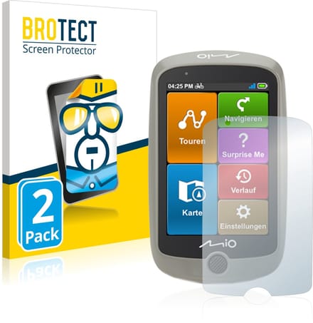 BROTECT - Screenprotector voor Mitac Mio Cyclo Discover - Folie Beschermfolie transparant 2 Stuks